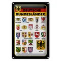 Blechschild Bundesländer 18x12cm Deutschland Wappen