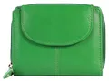 LEONARDO VERRELLI Geldbörse für Unisex aus Leder in Grün, Geldbeutel mit Druckknopf in 10 x 13 x 3 cm