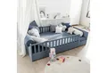 PAIDI Kinderbett LITTLE FLO, vom Baby bis zum Teeni, in mehreren Farben und Breiten (Breite/Länge: 90x200cm + 120X200cm +140x200cm), umbaubar zum Kinder- oder Jugendbett, Bodenbett auch als Sofa nutzbar