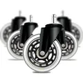 addhome 5er Set Bürostuhlrollen 10x22mm Leise Hartbodenrollen 73mm Ø & 35mm