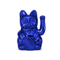DONKEY Lucky Cat Cosmic Edition Earth Shiny Blue | Winkekatze, Maneki Neko, 15 cm, in Geschenkverpackung