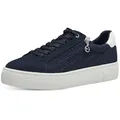 Tamaris Plateausneaker, Freizeitschuh, Halbschuh, Schnürer mit Besätzen und Glitzerdetails blau 36 EU