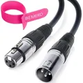 BEMERO DMX Kabel 6m inkl. Klettkabelbinder, 3-Pin XLRf auf XLRm, 110 Ohm, schwarz