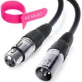 DMX Kabel 6m inkl. Klettkabelbinder, 3Pin XLRf auf XLRm, 110 Ohm, schwarz