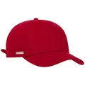 Seeberger Uni Cotton Damencap Basecap Baseballcap Sonnencap Baumwollcap Damen - mit Schirm Winter Herbst Frühjahr Sommer Frühling-Sommer Herbst-Winter - One Size rot