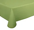 Wachstuch Tischdecke abwischbar rutschfest mit Paspelband Eckig Rund Oval, Motiv Farbe Größe wählbar (Leinenstruktur Grün, Eckig 130x220 cm)