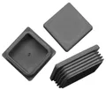 10 Stück - Lamellenstopfen Rrohrstopfen 40 x 40 mm (Außen) Stopfen GRAU (1.14€/1