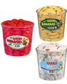 Haribo Set bestehend aus 1x Primavera Runddose 1x Weiße Mäuse Runddose und 1x Bananas Runddose, je 1050g
