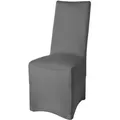 Bankett Stuhlhusse Leona Stretch Anthrazit, 95x45x45 Cm - Beautissu