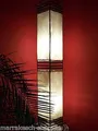 Orientalische Stehlampe Koutoubia Natur 120cm Lederlampe Hennalampe Lampe | Marokkanische Design Stehlampen aus Metall, Lampenschirm aus Leder | Orientalische Dekoration aus Marokko, Farbe Natur