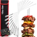AVANA Grillspieße aus Edelstahl 10 Stück Fleisch Gemüse 43cm Lange Grill Spieße