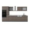 Vicco Küchenzeile R-Line, Edelgrau/Anthrazit, 350 cm, AP Marmor