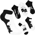 BRUBAKER 5 Paar Damen Socken - Katzen - Knöchelsocken Set mit süßen Kätzchen - Kurze Sneakersocken mit Baumwolle - Motiv Damensocken Weich und Kuschelig - Schwarz und Weiß - Größe 36-41
