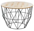 levandeo Beistelltisch Metall H40cm Metallkorb Drahtkorb Schwarz Couchtisch Deckel Aufbewahrung Design Deko Tisch