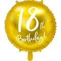 Partydeco Ballon 18 Jahre Aluminium in Gold (1x) (FB24M-18-019)