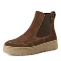 Tamaris Damen Chelsea Boots, Frauen Stiefeletten,Wechselfußbett,Comfort Lining,flach,Boots,Stiefel,Bootee,Booties,halbstiefel,Brown,41 EU