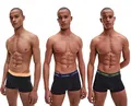 Calvin Klein Herren 3er-Pack Unterhosen mit niedriger Taille, Baumwoll-Stretch Retroshorts, Orange/Blue Shadow/Green, M