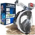 KAIMANA Tauchermaske NEUHEIT- Schnorchelmaske für Erwachsene inkl. Tragetasche, (Vollgesichtsmaske Tauchmaske), geprüfte CO2 Sicherheit - Tauchermaske Erwachsene weiß L/XL (ab 1,60m)