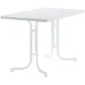Sieger Gartenklapptisch, Weiß, Metall, rechteckig, Rundrohr, Sternfuß, 70x72x115 cm, klappbar, platzsparend, Freizeit, Campingzubehör, Campingtische