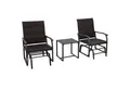 COSTWAY Balkonset, (3-tlg), mit 2 Schaukelstühlen & Tisch, Rattan