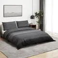 Bettwäsche-set Dunkelgrau 220x240 Cm Baumwolle Vidaxl