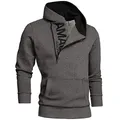 Amaci&Sons Herren Zipper Kapuzenpullover Sweatjacke Pullover Hoodie Sweatshirt 4026 Anthrazit/Schwarz S