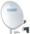 Schwaiger 714470 SAT-Antenne (55 cm, Stahl, Twin LNB, hellgrau)