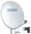 Satellitenantenne SCHWAIGER Stahl Twin LNB 55 cm Set für 2 Teilnehmer