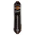 Nostalgic-Art Retro Thermometer, 7 x 28 cm, Harley-Davidson – Genuine Logo – Geschenk-Idee für Biker, Original Lizenzprodukt (OLP), aus Metall, Vintage Design