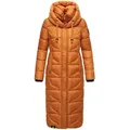 Navahoo Steppmantel Waffelchen Wintermantel mit Gehschlitzen und Kapuze braun M (38)