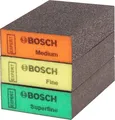 Bosch EXPERT S471 Schleifschwamm Set 3tlg Mittel Fein Superfein Holz 69x97