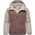 Outdoorjacke RAGWEAR "Leeloo", Damen, Gr. M (38), lila (mauve), Obermaterial: 100% Polyester, Obermaterial Ärmel: 100% Polyester, Innenfutter: 100% Polyester, Wattierung: 100% Polyester, sportlich, lässig geschnitten hüftbedeckend, Langarm Ärmel ohne Ärmelschlitz elastischer Bund mit Gummizug, Jacken, Damen Übergangsjacke aus Teddyfleece mit gesteppten Ärmeln