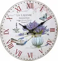 Analoge Wanduhr Vintage TFA 60.3045 große Quarzuhr 337 mm Retro Motiv Holzoptik : ohne Batterie : 60.3045.14 La lavande