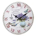 TFA Dostmann Analoge Vintage, 60.3045.14, La Lavande, Retro, große Wanduhr, Lavendel, Schwarz, (L) 337 x (B) 41 x (H) 337 mm