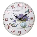 Analoge Vintage, 60.3045.14, La Lavande, Retro, große Wanduhr, Lavendel, Schw...