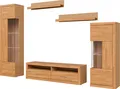 OTTO home Wohnwand Ribe Wohnwand Set-5 St., (Set, 5-St), Glaseinsatz aus gehärtetem Glas,Böden teilweise versetzbar