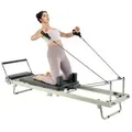 VEVOR faltbarer Pilates Reformer Trainingsgerät für den Einsatz im Heim-Fitnessstudio, Pilates-Bett mit doppeltem Widerstand _ Feder & Kordel, für