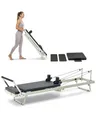 VEVOR Faltbarer Pilates Reformer Trainingsgerät für den Einsatz im Heim-Fitnessstudio, Pilates-Bett mit doppeltem Widerstand – Feder & Kordel, für Fortgeschrittene und Anfänger, bis zu 181,44 kg