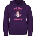 Shirtracer Hoodie Mir egal ich bin ein Einhorn Statement Sprüche Kinder lila 152 (12/13 Jahre)