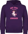 Kinder Hoodie Jungen Mädchen - Statement Sprüche - Mir egal ich bin ein Einhorn - 152 (12/13 Jahre) - Lila - kapuzenpulli mit spruch spruche egal. reitpullover hoody sprüchen doch pullover pulli