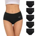 TANSTC Unterhosen Damen Unterwäsche Weich Baumwolle, 5er Pack Unterwäsche Frauen Sportunterhosen Panties Damen, Atmungsaktive Sexy Slip Damen, Hipster Damen Tochter Als Geschenk Erhältlich, L
