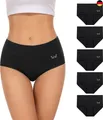 TANSTC Unterhosen Damen 5er Pack Stretch Baumwolle Hohe Taille Slips