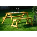 Picknickbank Holzbank Gartenmöbel Klappbar Gartenbank Picknicktisch