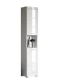 trendteam smart living - Amanda - Hochschrank - Weiß Hochglanz - Badezimmerschrank mit 2 verstellbaren Einlegeböden - (BxHxT) 37 x 190 x 31 cm - moderner Badschrank mit 4 Fächern und Einer Ablage