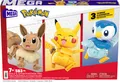 Mega Pokémon Trio Set Pikachu Evoli Eevee & Piplup Bausteine