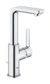 GROHE Lineare, Waschtischarmatur, wassersparend (Wasserhahn für das Bad, mit Zugstangen-Ablauf, 25cm hoch, Badarmatur mit langlebiger Oberfläche, einfache Installation am Waschbecken), chrom, 23296001