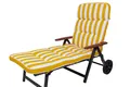 KETTtex Liegenauflage Rollliege Alicante 2153 extrabreit gelb-weiß Blockstreifen 200x65x9 cm, (1 St), Halteband verstellbar mit Bindebändern Klettband