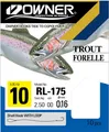 Owner RL175 Forellenhaken 150cm blau - 10 Angelhaken , Gr./Durchmesser/Tragkraft:Gr. 12 /3.0kg /0.18mm