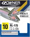 Owner Forelle blau 150cm (RL-175) Gr. 10 - Forellenhaken gebunden