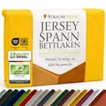 Strauss Home® Premium Spannbettlaken – 160 g/m² Gekämmte Baumwolle – Jersey in Hotelqualität – Formstabil & Langlebig – Rundumgummi – Für Matratzen bis 27 cm – 120x200cm-120x220cm - Senfgelb/Safran